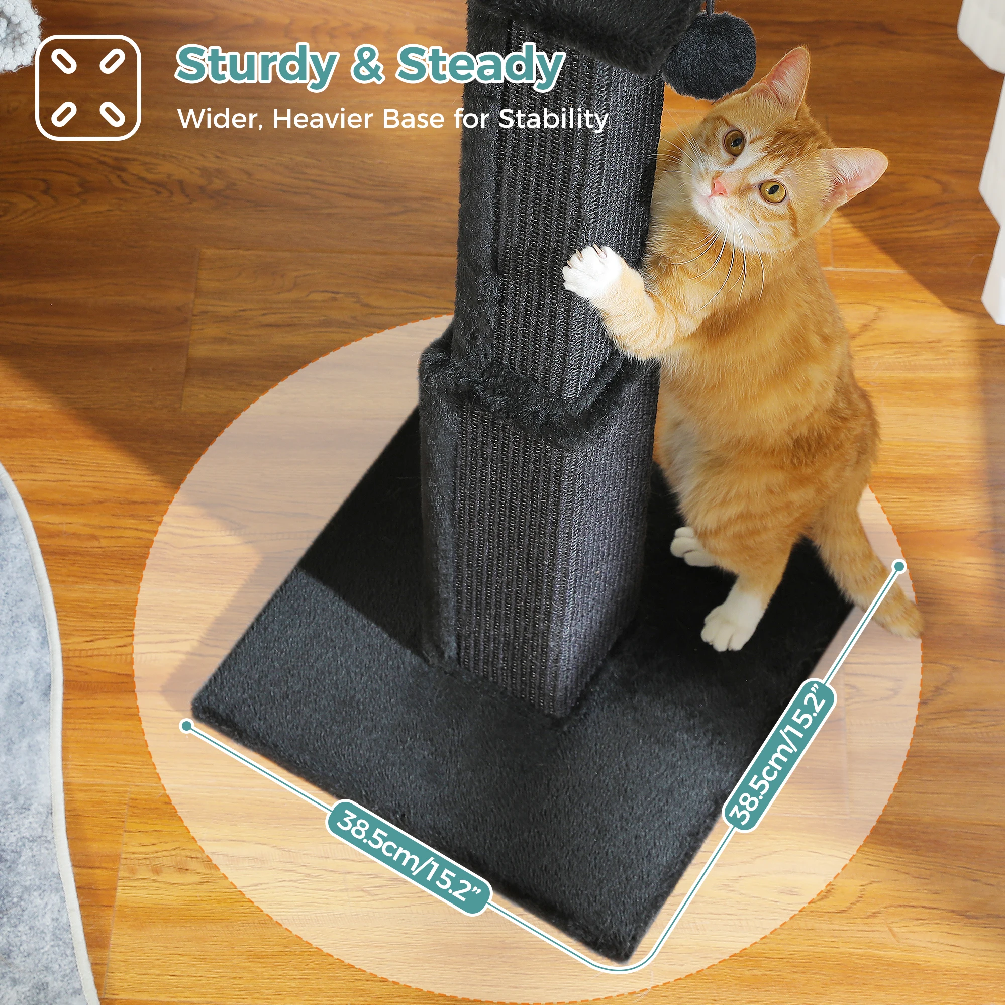 Großer Katzenkratzbaum für Katzen im Innenbereich, Erwachsene, ultimativer Kratzbaum mit gewebtem Sisal – Bild 3