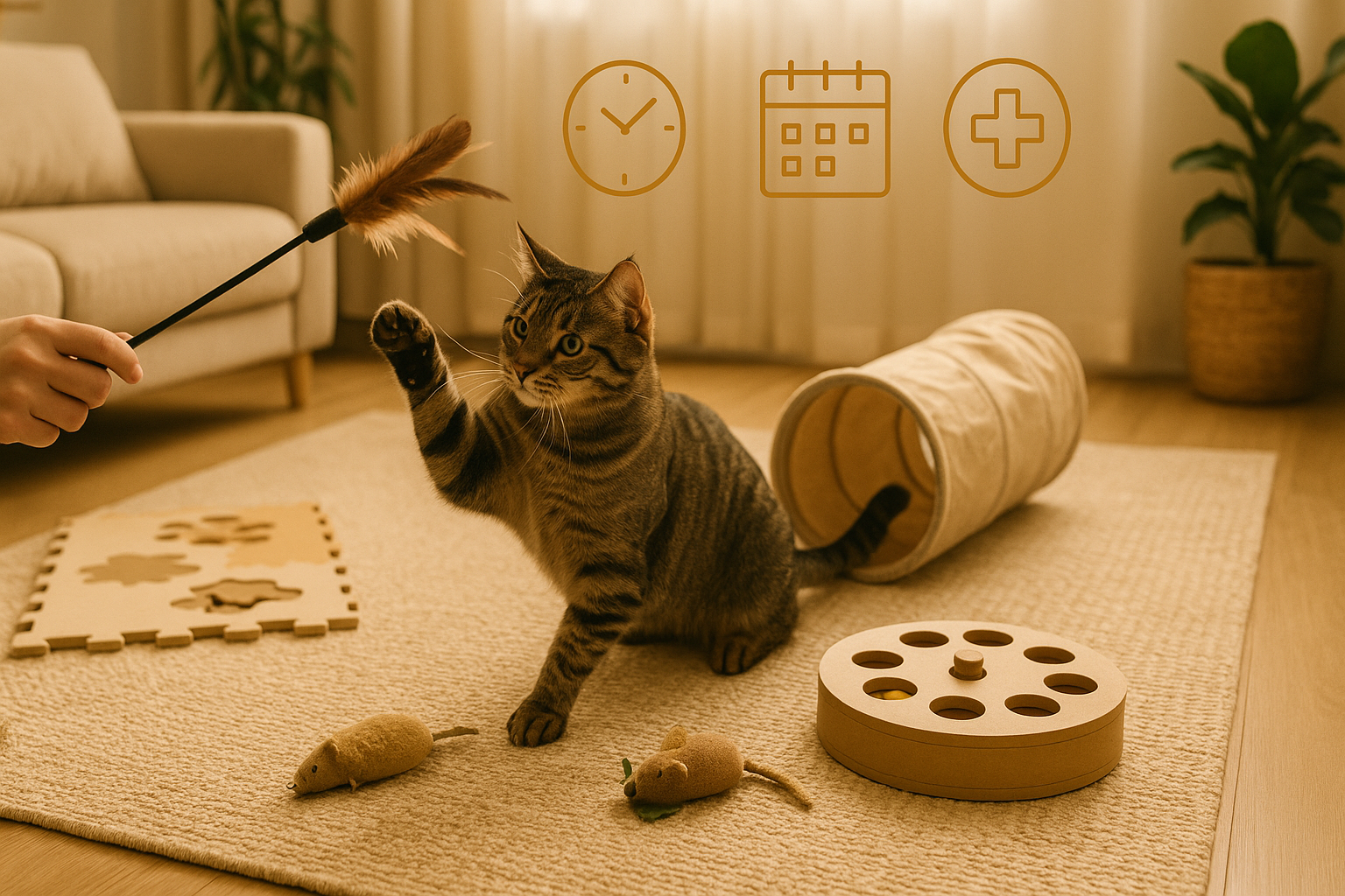 Katzenspiel und Beschäftigung